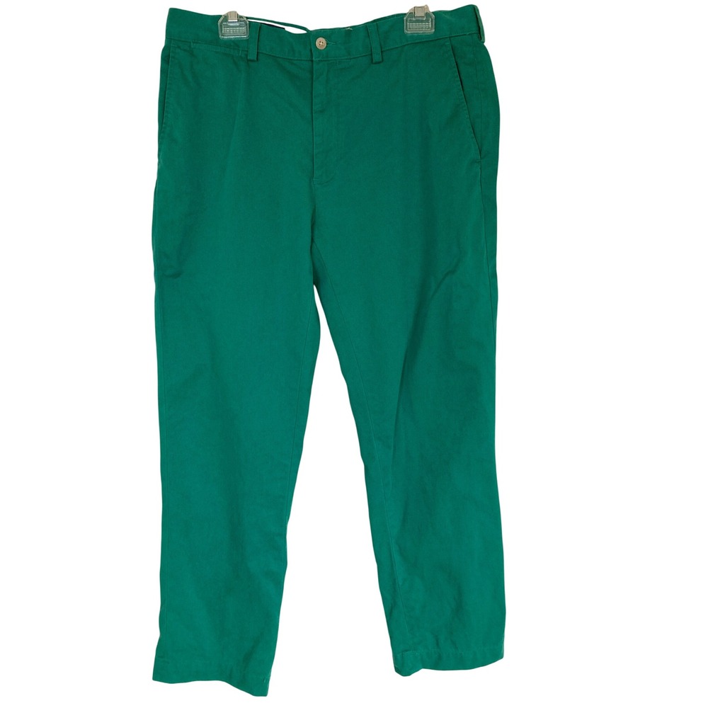 Polo Ralph Lauren Preston Pant Mens 36/32 Green Cotton Twill Straight Chinos